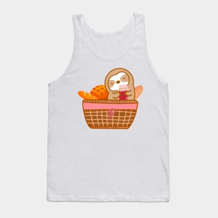 Cute Bread and Jam Sloth Tank Top